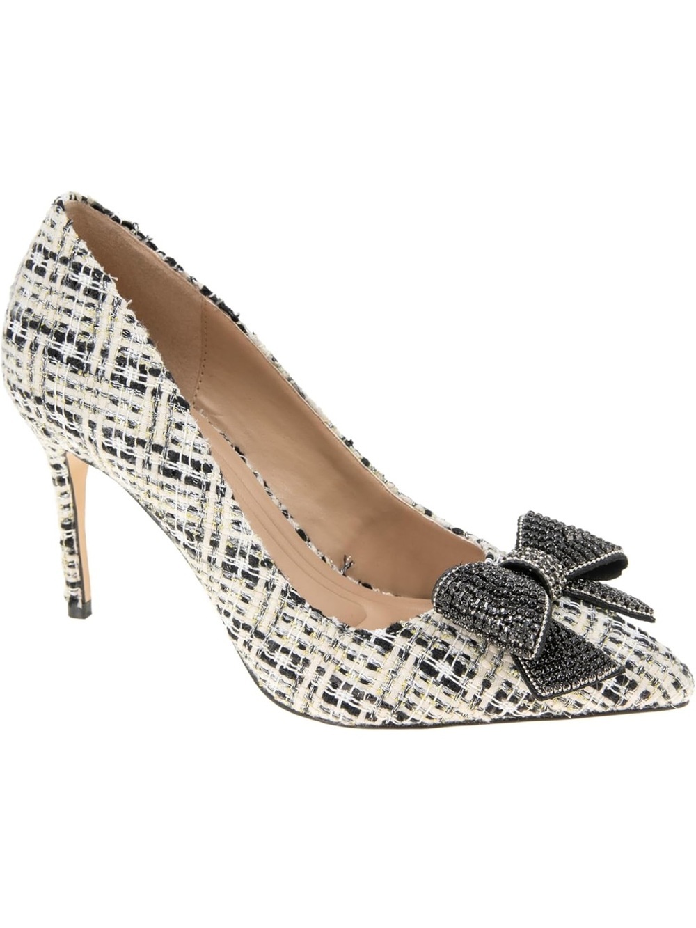 NWOT BCBGeneration BISSHA-2 Pointed Toe Pump with Bow, Ivory Multi 9